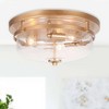 LNC Ellan 3-Lights 13.5-in Matte Gold and Seeded Glass LED Flush Mount Lightsing - 2 of 4
