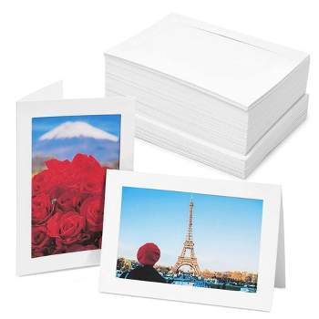 Best Paper Greetings 48-Pack Photo Frame Cards with Envelopes, Notecards for 4x6 Picture Insert for Weddings, Graduation, Birthdays (White)