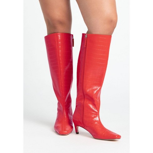 Eloquii Women s Plus Size Straight Shaft Boot With Kitten Heel Target