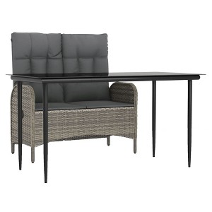 vidaXL Garden Dining Set Grey, Black - 1 of 4