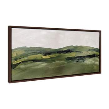 18" x 40" Sylvie Green Mountain Landscape Framed Canvas by Amy Lighthall Brown - Kate & Laurel All Things Decor