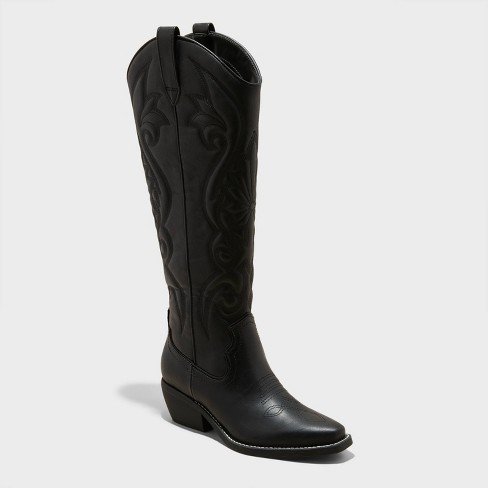 Women s Kenzi Western Boots with Memory Foam Insole Wild Fable Jet Black 5