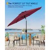 9FT Patio Umbrella Outdoor, Market, Table Umbrella with Push Button Tilt and Crank, 8 Sturdy Ribs for Garden, Pool, Deck, Backyard - 4 of 4