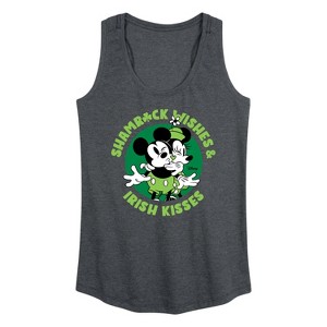 Women's - Disney - Shamrock Wishes Irish Kisses Graphic Racerback Tank - 1 of 4
