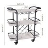 ZACHVO Bar Cart with 3 Shelves, 8 Bottle Racks & 4 Glass Holders, Light Grey & Black Metal, Lockable Wheels, for Home & Outdoor - 2 of 4