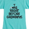 Girls' - Dr. Seuss - The Grinch Night Before Grinchmas Fitted Short Sleeve Graphic T-Shirt - image 2 of 4