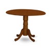 East West Furniture DLWE3-BCH-W 3 Pc Kitchen table set with a Kitchen Table and 2 Wood Seat Dining Chairs in Black and Cherry - 3 of 4