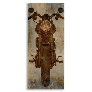 Stupell Industries Motorcycle Silhouette Rustic Pattern, 13" x 30" - 1 of 4