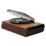 JENSEN 3-Speed Stereo Turntable with Cassette Player/Recorder and AM/FM Stereo Radio - Brown