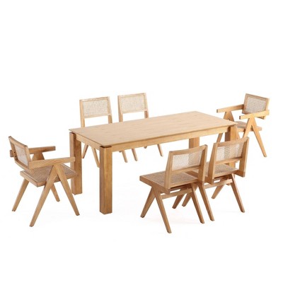 Manhattan Comfort 7pc 70.86" Rockaway and Hamlet Rectangle Dining Set
