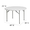 Flash Furniture 4-Foot Round Granite White Plastic Folding Table - image 4 of 4