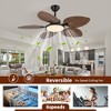 Chic Crate 52" Tropical Palm Leaf Ceiling Fan with Light & Remote – Outdoor/Indoor Palm Blade Fan - 4 of 4