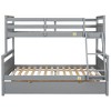 NicBex Twin over Full Bunk Bed Triple Draggable Bed Frame with 4 Wheels, Guardrails and Ladder, No Spring Box Required - 3 of 4