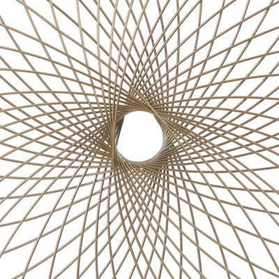 24" Gold Iron Spiral Flower Square Wall Sculpture