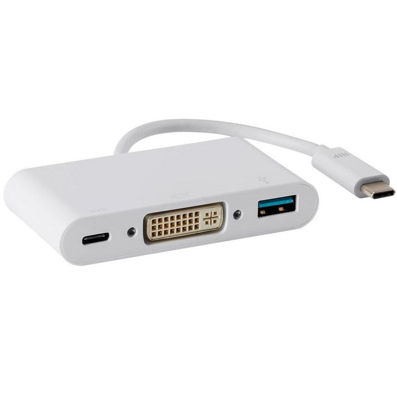 Monoprice USB-C DVI Multiport Adapter - White, With USB 3.0 Connectivity & Mirror Display Resolutions Up To 1080p @ 60hz - Select Series, 2 of 6