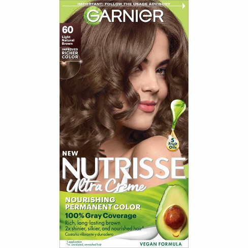Garnier Nutrisse Nourishing Permanent Hair Color Creme - 60 Light Natural  Brown : Target
