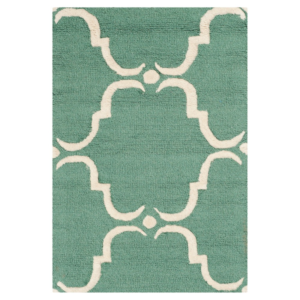 Lina Accent Rug - Teal/Ivory ( 2'x3' ) - Safavieh