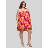 24seven Comfort Apparel Plus Size Multicolor Square Neck Spaghetti Strap Smocked Pockets Mini Dress - 2 of 4