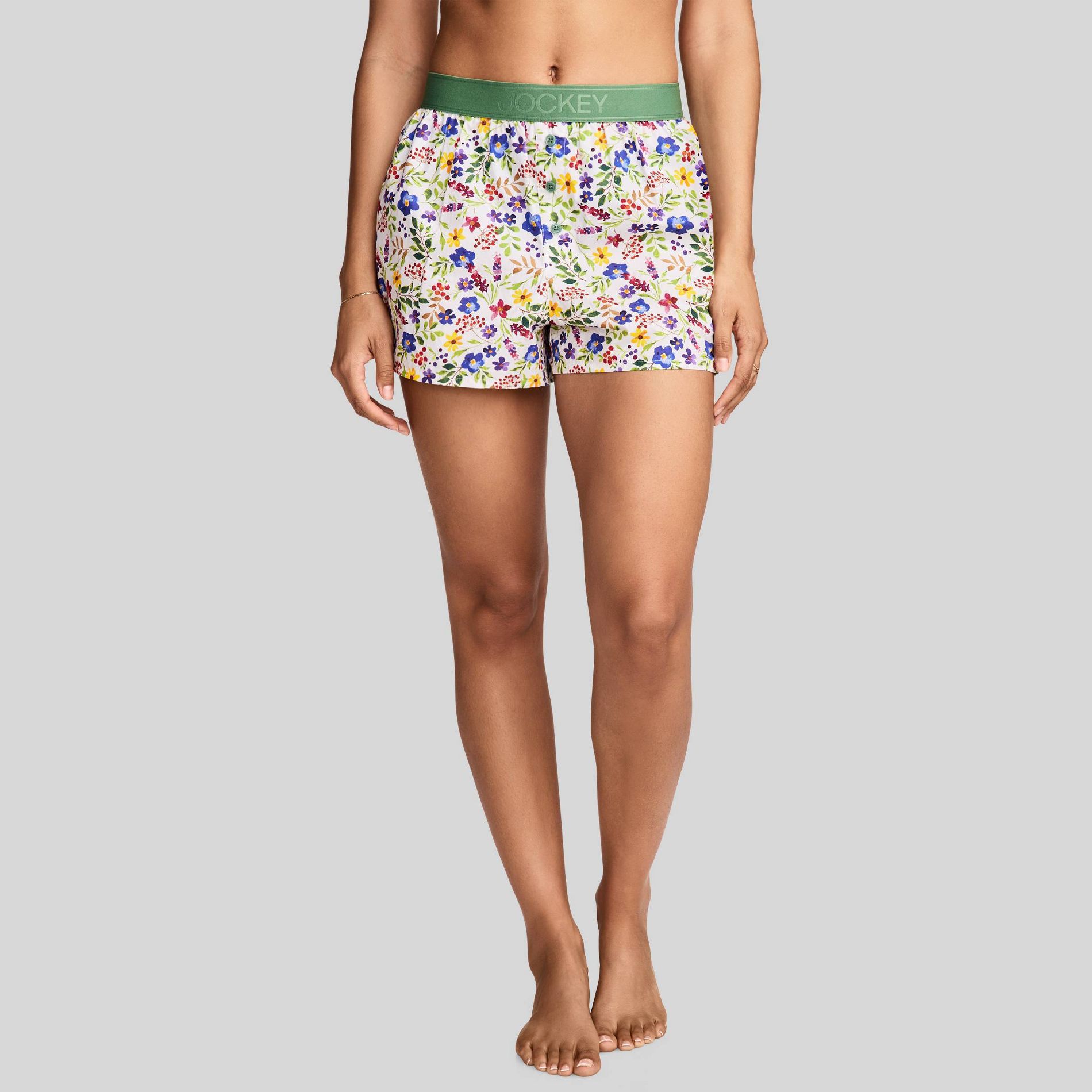 Jockey Generation™ Women's Cotton Poplin Shorts - White Floral