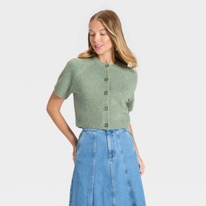 Women's Short Sleeve Cozy Knit Button-Down Cardigan - Universal Thread™ - 1 of 3