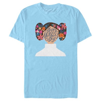 Men's Star Wars Princess Leia Abstract Happy Mother's Day T-Shirt - Light  Blue - 2X Large