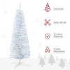 5' Decorated Christmas Tree Snow Flocked Artificial Christmas Tree with Pencil Shape, Realistic Branches - 4 of 4