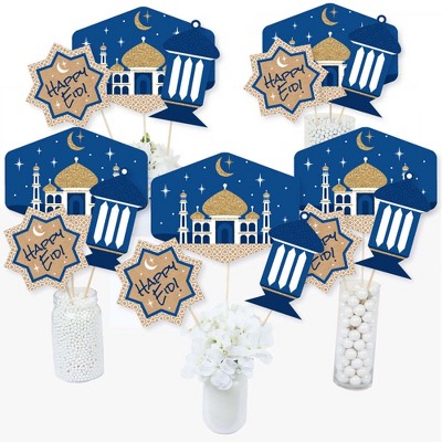 Big Dot of Happiness Ramadan - Eid Mubarak Centerpiece Sticks - Table Toppers - Set of 15