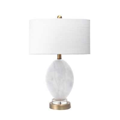 nuLOOM Fulton 22" Marble Table Lamp Lighting - Light Gray 22" H x 15" W x 8" D