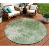 Fern Green And Artichoke Green Abstract Washable Indoor Outdoor Area Rug - 2 of 4