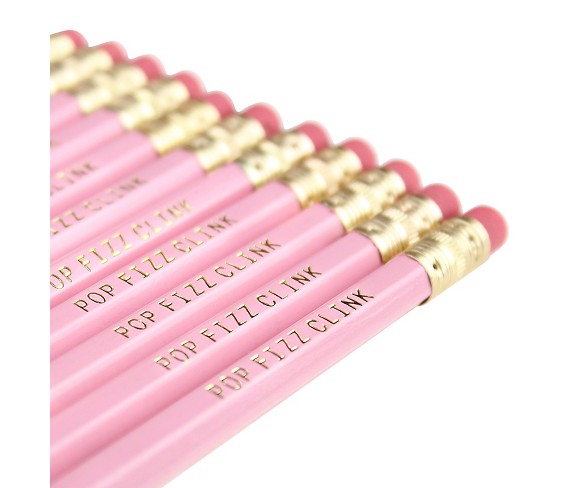 12ct Inklings Paperie&#174; Pink Pop Fizz Clink Mini Party Pencils
