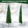 Costway 7ft Pre-lit PVC Artificial & Pine Needles Half Christmas Tree w/ 450 Branch Tips & 150 Lights - 3 of 4