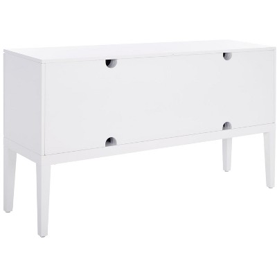 Riya White Mahogany 3-Door Sideboard with Gold Pulls