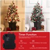 Christmas Tree,Small Mini Pre-Lit Xmas Tree Flocked w/Red Berries,Pre-Strung 78 Warm White Led Lights&Base,Potted Artificial Snow Arctic Fir - 3 of 4