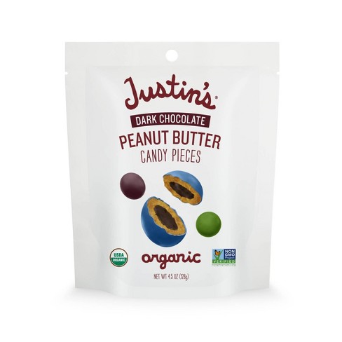 Justin's Dark Chocolate Peanut Butter Candy Pieces 4.5oz : Target