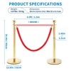 Coucheta Commercial Stainless Steel Stanchion Posts with Red Velvet Ropes, Quick Setup, Crowd Control Posts and Ropes, Event Barrier with Hollow Base - 4 of 4