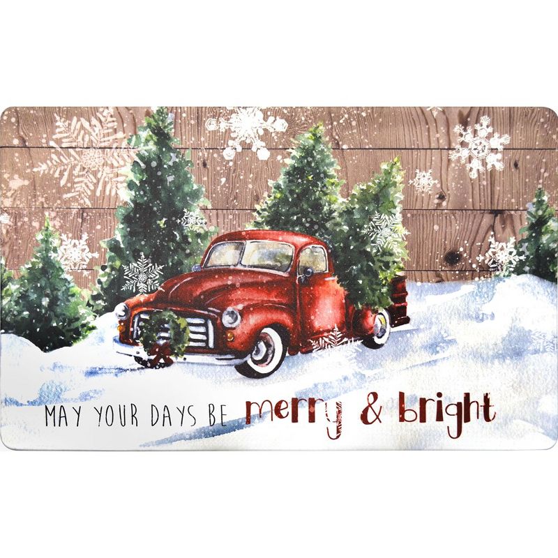 J&V TEXTILES 20"x32" Holiday Themed Christmas Xmas Cushioned Anti-Fatigue Kitchen Mat (May Your Days Be Merry), 1 of 4