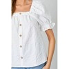 Women's Textured Square Neck Blouse - Polagram - 4 of 4