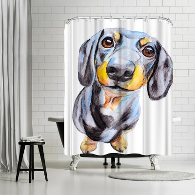Americanflat Dachshund by Allison Gray 71" x 74" Shower Curtain
