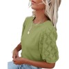 Womens Short Sleeve Lightweight Sweaters Crewneck Knit Pullover Tops with Crochet Sleeve Casual Crochet Blouse Shirt for Spring, Summer - 2 of 4