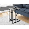 Monarch Specialties Accent Table C-Shaped End Side Snack Living Room Bedroom Metal Laminate Grey Black Contemporary Modern - 2 of 4
