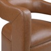 PAGED Swivel Accent Chair Faux Leather Upholstered Reading Chair with Barrel Back and Metal Swivel Base for Office - 4 of 4