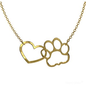 Maya's Grace Paw Print Heart Necklace for Dog and Cat Lovers - 1 of 4