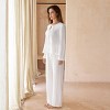 Women's Elegant Ribbed Lace-Up Loungewear Pajama Set - Cupshe - 3 of 4