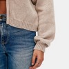 Knit & Lounge Women’s Tie Front Long Sleeve Knit Cardigan Cropped Relaxed Fit - 3 of 4