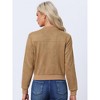 INSPIRE CHIC Women's Faux Suede Cropped Stand Collar Zip-Up Bomber Jackets - 3 of 4
