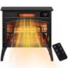 HOMCOM Electric Fireplace Stove, Freestanding Infrared Fireplace Heater with Realistic Flame Effect & Adjustable Temperature, 1500W - 4 of 4