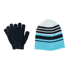 Grand Sierra Girl's 7-16 Striped 2-Piece Winter Beanie and Glove Set - 1 of 4