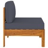 vidaXL Middle Sofas 2 pcs with Dark Gray Cushions Solid Acacia Wood - 4 of 4