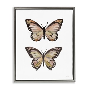 Stupell Industries Butterfly Wings Insect Portrait Black Floater Framed Canvas Wall Art - 1 of 4
