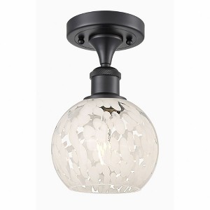 White Mouchette - 1 Light Semi-Flush Mount In Modern Style-9.25 Inches Tall and 6 Inches Wide - 1 of 1